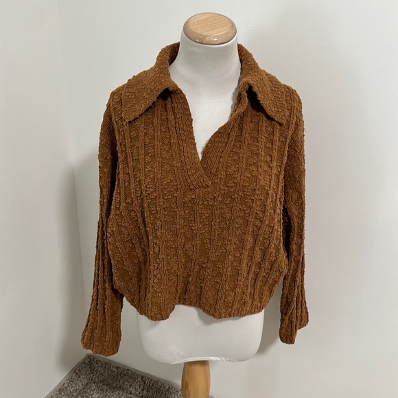 Lush Sweaters - 😊 Lush Oversized Collared Sweater